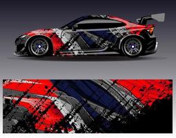 auto wrap ontwerp vector. grafische abstracte streep racen achtergrond kit ontwerpen voor wrap voertuig race auto rally avontuur en livery vector