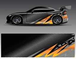 auto wrap ontwerp vector. grafische abstracte streep racen achtergrond kit ontwerpen voor wrap voertuig race auto rally avontuur en livery vector