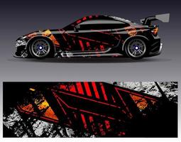 auto wrap ontwerp vector. grafische abstracte streep racen achtergrond kit ontwerpen voor wrap voertuig race auto rally avontuur en livery vector