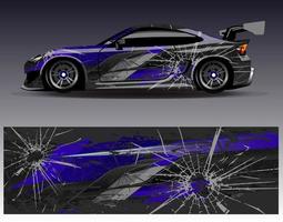 auto wrap ontwerp vector. grafische abstracte streep racen achtergrond kit ontwerpen voor wrap voertuig race auto rally avontuur en livery vector