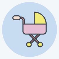 icoon baby koets. verwant naar familie symbool. kleur maat stijl. gemakkelijk ontwerp bewerkbaar. gemakkelijk illustratie vector