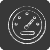 icoon meter. verwant naar auto onderhoud symbool. krijt stijl. repareren. motor. gemakkelijk illustratie vector