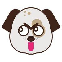 schattig hond gezicht emoticon vector