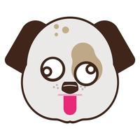 schattig hond gezicht emoticon vector