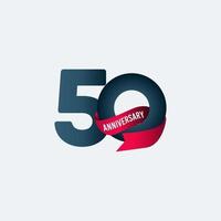 50 jaar verjaardag viering lint kleurovergang vector sjabloon ontwerp illustratie