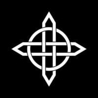 wit keltisch knoop logo geïsoleerd Aan een zwart achtergrond vector illustratie.