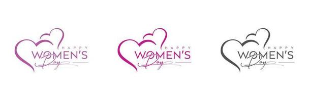 abstract lief gelukkig vrouwen dag logo, 8 maart gelukkig vrouwen dag met een liefde vector logo sjabloon