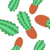 cactussen patroon. vector illustratie in tekenfilm vlak stijl geïsoleerd Aan wit achtergrond.