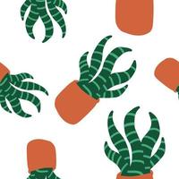 cactussen patroon. vector illustratie in tekenfilm vlak stijl geïsoleerd Aan wit achtergrond.