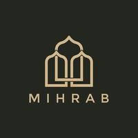 mihrab logo vector icoon illustratie