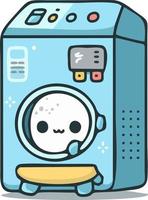 wasserij machine chibi kawaii stijl 2d vectro illustratie stijl eps10 vector