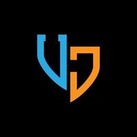 uj abstract monogram logo ontwerp Aan zwart achtergrond. uj creatief initialen brief logo concept. vector