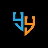 yy abstract monogram logo ontwerp Aan zwart achtergrond. yy creatief initialen brief logo concept. vector
