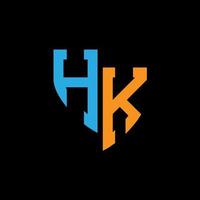 hk abstract monogram logo ontwerp Aan zwart achtergrond. hk creatief initialen brief logo concept. vector