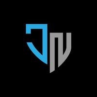 jn abstract monogram logo ontwerp Aan zwart achtergrond. jn creatief initialen brief logo concept. vector