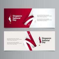 gelukkige de viering van de onafhankelijkheidsdag van singapore creatieve het ontwerpillustratie van het markt vectormalplaatje vector