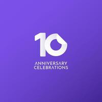 10 jaar verjaardag viering vector logo pictogram sjabloon ontwerp illustratie