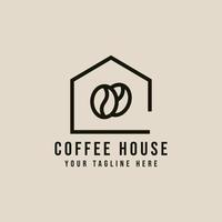 koffie huis winkel met lijn kunst stijl logo vector icoon ontwerp. bedrijf symbool sjabloon illustratie