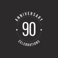 90 jaar verjaardag viering vector logo pictogram sjabloon ontwerp illustratie