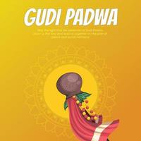 gudi padwa sociaal media post vector