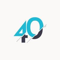 40 jaar verjaardag viering vector logo pictogram sjabloon ontwerp illustratie