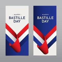 gelukkige bastille dag viering vector sjabloon ontwerp illustratie