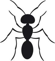 silhouet mier top visie. mier logo sjabloon. insect symbool. vector