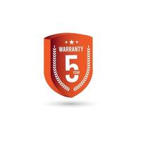 5 jaar garantie 3 d vector label logo sjabloon ontwerp illustratie