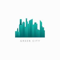 groene stad bouwen vector sjabloon ontwerp logo illustratie