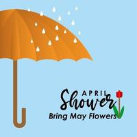 april douches brengen mei bloemen vector sjabloonontwerp illustratie