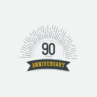 90 jaar Jubileumvieringen vector sjabloonontwerp illustratie
