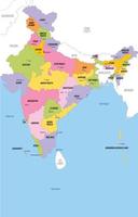kaart van Indië en omgeving borders vector