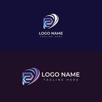 eerste brief pc modern logo - professioneel en minimalistische brief pc logo ontwerp vector