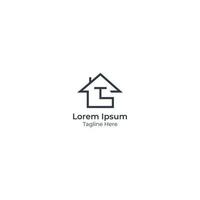 t echt landgoed logo vector, echt landgoed, gebouw en bouw logo ontwerp sjabloon vector icoon