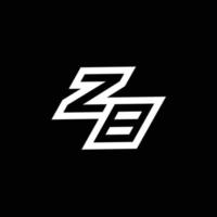 zb logo monogram met omhoog naar naar beneden stijl negatief ruimte ontwerp sjabloon vector