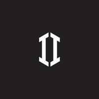 ii logo monogram met zeshoek vorm stijl ontwerp sjabloon vector