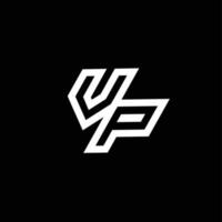 vp logo monogram met omhoog naar naar beneden stijl negatief ruimte ontwerp sjabloon vector