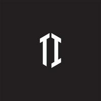 ti logo monogram met zeshoek vorm stijl ontwerp sjabloon vector