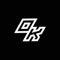OK logo monogram met omhoog naar naar beneden stijl negatief ruimte ontwerp sjabloon vector