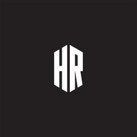 hr logo monogram met zeshoek vorm stijl ontwerp sjabloon vector