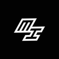 mi logo monogram met omhoog naar naar beneden stijl negatief ruimte ontwerp sjabloon vector