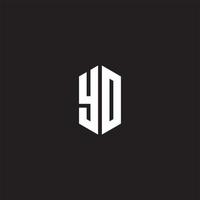 yo logo monogram met zeshoek vorm stijl ontwerp sjabloon vector