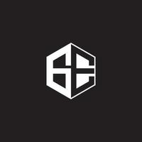 ge logo monogram zeshoek met zwart achtergrond negatief ruimte stijl vector