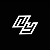ny logo monogram met omhoog naar naar beneden stijl negatief ruimte ontwerp sjabloon vector