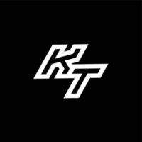 kt logo monogram met omhoog naar naar beneden stijl negatief ruimte ontwerp sjabloon vector
