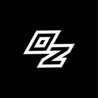oz logo monogram met omhoog naar naar beneden stijl negatief ruimte ontwerp sjabloon vector