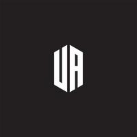 ua logo monogram met zeshoek vorm stijl ontwerp sjabloon vector