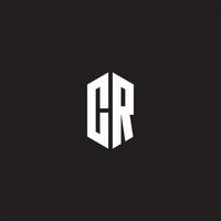 cr logo monogram met zeshoek vorm stijl ontwerp sjabloon vector