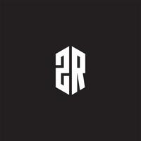 zr logo monogram met zeshoek vorm stijl ontwerp sjabloon vector