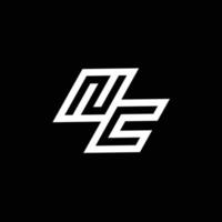 nc logo monogram met omhoog naar naar beneden stijl negatief ruimte ontwerp sjabloon vector